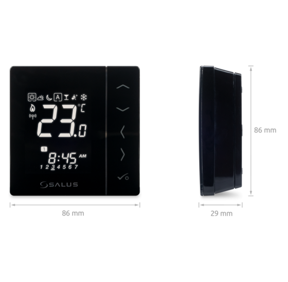 Salus VS20BRF Draadloze Thermostaat Zwart