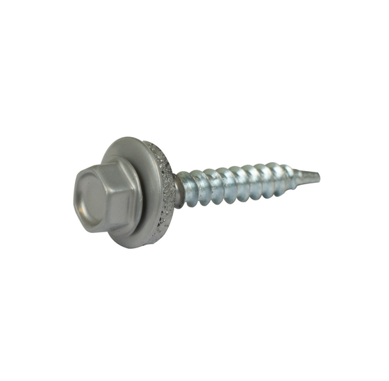 Wemekamp Schroeven - Profielplaatschroef zelfb. verzinkt alu. ring 14 mm SW-8 blank aluminium RAL 9006 4.8X35