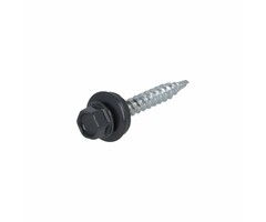 Wemekamp Schroeven - Profielplaatschroef zelfb. verzinkt alu. ring 14 mm SW-8 antracietgrijs RAL 7016 4.8X35