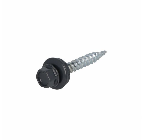 Wemekamp Schroeven - Profielplaatschroef zelfb. verzinkt alu. ring 14 mm SW-8 antracietgrijs RAL 7016 4.8X35