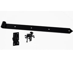 Wemekamp Deurbeslag sets - Heng-set+plaatduim/bevestiging zwart met punt Ø 16 MM 500 MM