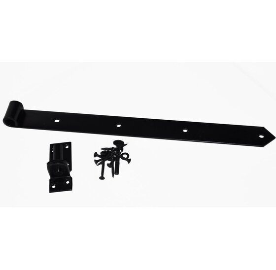 Wemekamp Deurbeslag sets - Heng-set+plaatduim/bevestiging zwart met punt Ø 16 MM 500 MM