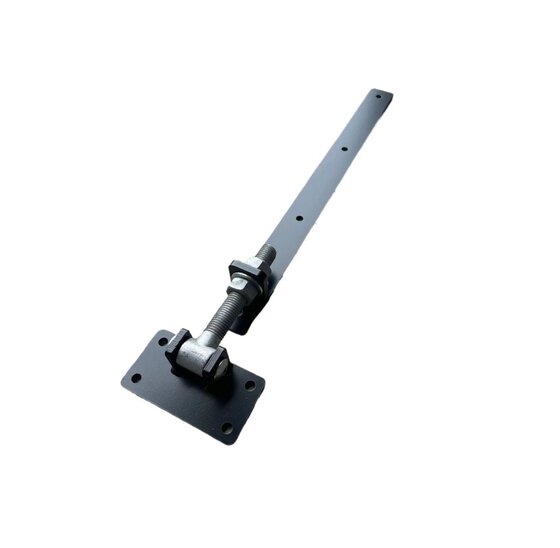 Wemekamp Hengen en duimen - Poortbeslag verstelbaar zwart/verzinkt M24 600x50x6 mm  plaat 150x80 mm hoogte en breedte verstelbaar