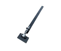 Wemekamp Hengen en duimen - Poortbeslag verstelbaar zwart/verzinkt M24 800x50x8 mm  plaat 150x80 mm hoogte en breedte verstelbaar