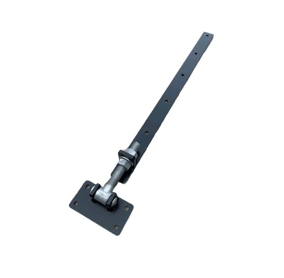 Wemekamp Hengen en duimen - Poortbeslag verstelbaar zwart/verzinkt M24 800x50x8 mm  plaat 150x80 mm hoogte en breedte verstelbaar