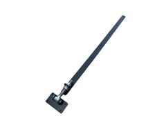 Wemekamp Hengen en duimen - Poortbeslag verstelbaar zwart/verzinkt M24 1200x50x8 mm  plaat 150x80 mm hoogte en breedte verstelbaar