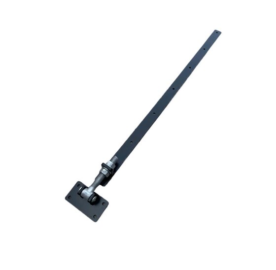 Wemekamp Hengen en duimen - Poortbeslag verstelbaar zwart/verzinkt M24 1200x50x8 mm  plaat 150x80 mm hoogte en breedte verstelbaar