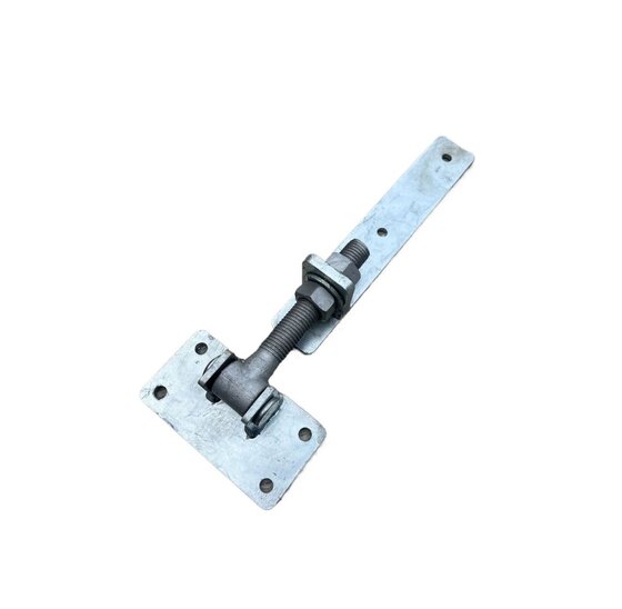 Wemekamp Hengen en duimen - Poortbeslag verstelbaar vuurverzinkt M24 300x50x6 mm  plaat 150x80 mm hoogte en breedte verstelbaar