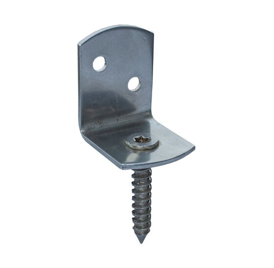 Wemekamp Schuttingbeslag en paalhouders - L-vlechtschermsteun 4 stuks + schroeven RVS TX-30 blister