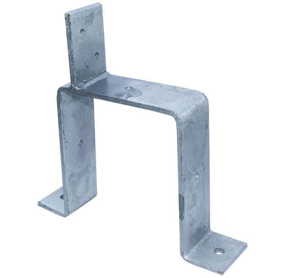 Wemekamp Schuttingbeslag en paalhouders - Regenpijpbeugel met lip zwaar model verzinkt 124x100x124 MM
