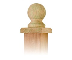 Paalkappen - Paal-ornament bol de luxe hout 100x100 mm
