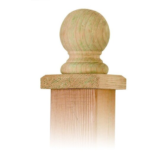 Wemekamp Paalkappen - Paal-ornament bol de luxe hout 100x100 MM
