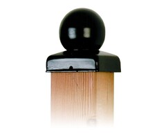 Paalkappen - Paal-ornament bol zwart gecoat