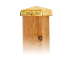 Paalkappen - Paal-ornament piramide messing 71x71 mm