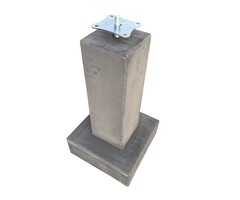 Wemekamp Betonblokpoer M16 28x28x50 cm antraciet met verstelbare plaat