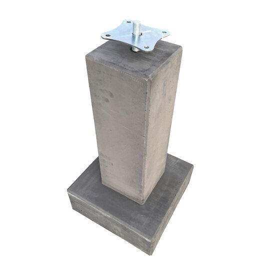 Wemekamp Betonblokpoer M16 28x28x50 cm antraciet met verstelbare plaat