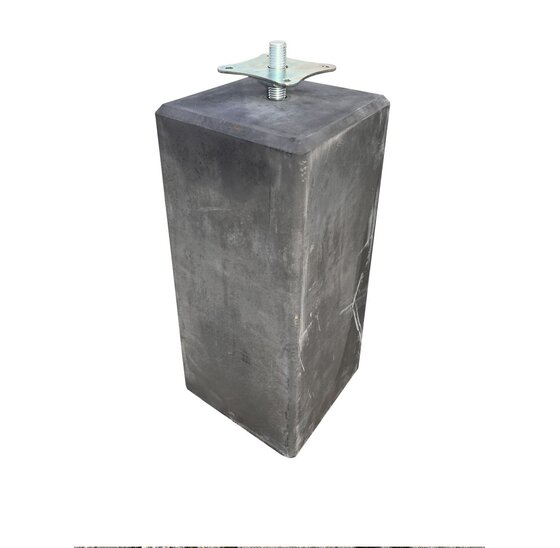 Wemekamp Betonpoer M20 15x15x60 cm Antraciet met Verstelbare Plaat