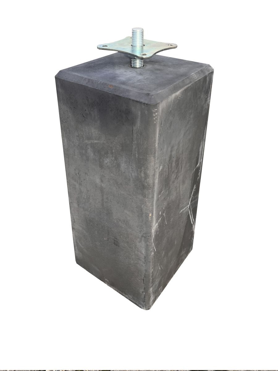Wemekamp Betonpoer M20 15x15x60 cm Antraciet met Verstelbare Plaat