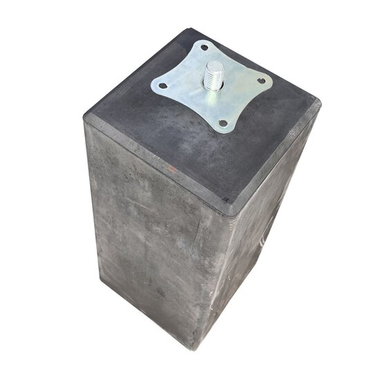 Wemekamp Betonpoer M20 15x15x60 cm Antraciet met Verstelbare Plaat