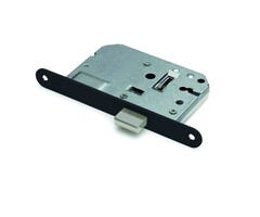 Wemekamp Deur- en poortsloten - DX kastslot, doornmaat 50mm, incl 2 sleutels, ronde voorplaat zwart, rechth. sluitplaat
