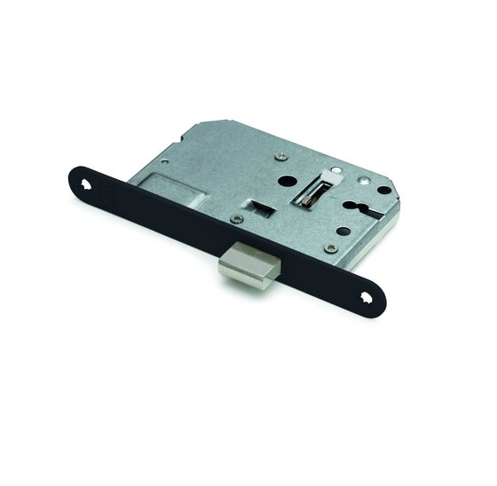Wemekamp DX Kastslot 50mm met Ronde Voorplaat Zwart | Incl. 2 Sleutels