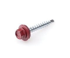 Profielplaatschroef 4.8x35 met aluminium ring - rood