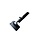 Hengen en duimen - Poortbeslag verstelbaar zwart/verzinkt M24 300x50x6 mm  plaat 150x80 mm hoogte en breedte verstelbaar