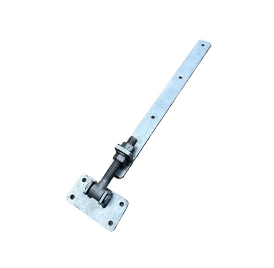 Wemekamp Hengen en duimen - Poortbeslag verstelbaar vuurverzinkt M24 600x50x6 mm  plaat 150x80 mm hoogte en breedte verstelbaar