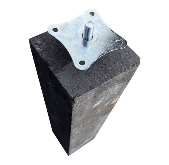 Wemekamp Betonpoeren - Betonpoer M16 15x15x60 cm antraciet, met verstelbare plaat,