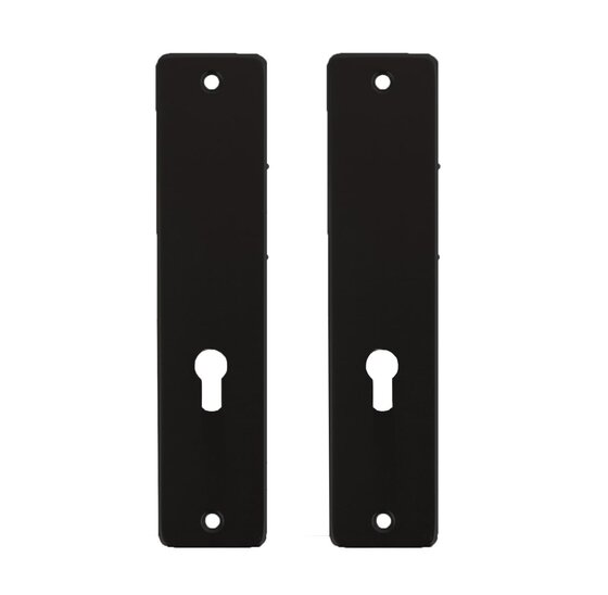 Wemekamp Deurbeslag - DX kortschild, 180/41 RH, zonder krukgat met PC 55, zwart