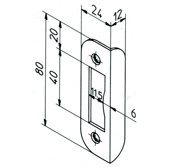 Wemekamp Deur- en poortsloten - Nemef hoeksluitplaat staal verzinkt HP1256/12