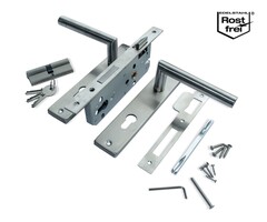 Eurofix deurslot-set PC72, RVS kruk/schild recht, white label