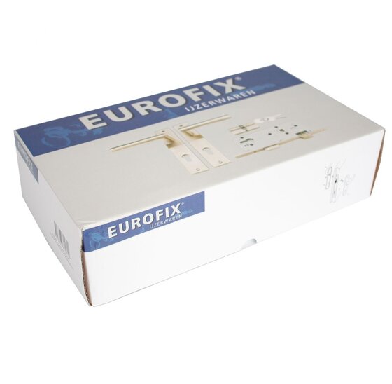 Wemekamp Deur- en poortsloten - Eurofix deurslot-set PC85, RVS kruk/schild recht, voor- en sluitplaat RVS