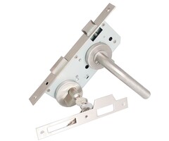 Eurofix deurslot-set PC85 - RVS kruk/pc rozet rond