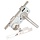 Deur- en poortsloten - Eurofix deurslot-set PC85, RVS kruk/pc rozet rond, voor- en sluitplaat RVS