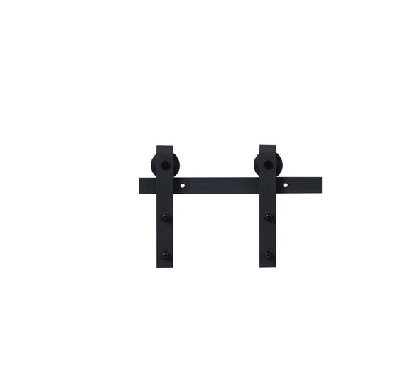 Wemekamp Schuifdeurbeslag - Henderson Rustic hangrolset 80 kg zwart rail