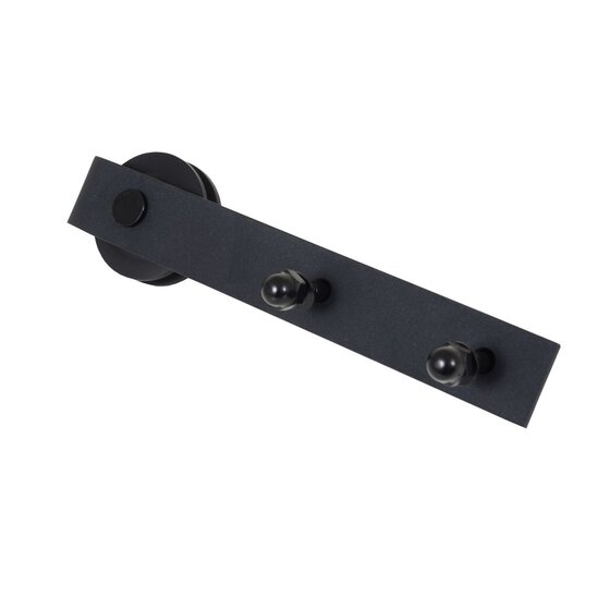 Wemekamp Schuifdeurbeslag - Henderson Rustic hangrolset 80 kg zwart rail