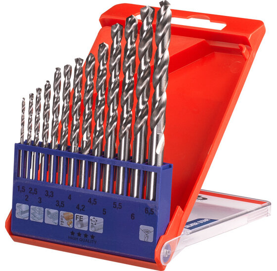 Wemekamp HSS Spiraalborenset Silver Star 1.5-6.5 MM cassette 13-delig