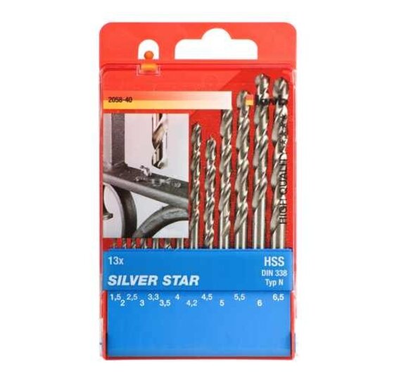 Wemekamp HSS Spiraalborenset Silver Star 1.5-6.5 MM cassette 13-delig