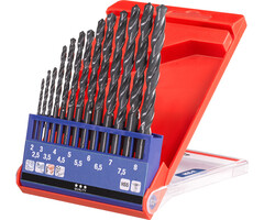 HSS spiraalborenset DIN 338, 1.0-10.0 mm, 10 delig
