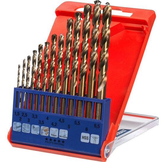Wemekamp Cobalt HSS CO spiraalborenset 1.5-6.5 MM, 13-delig
