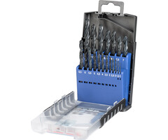 HSS spiraalborenset DIN 338, 1.0-10.0 mm toename per 0,5 mm, 19 delig
