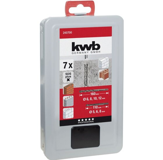 Wemekamp Hamerborenset SDS plus HB44 5.0-12.0 mm, 7-delig