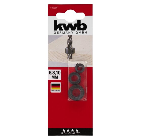Wemekamp Boren - Boordiepte instelringen <br />
Ø 6, 8, 10 mm 3-delig