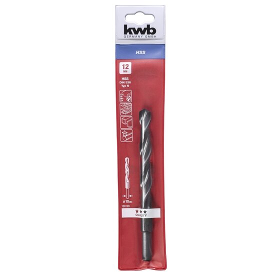 Wemekamp Boren - HSS spiraalboor afgedraaide schacht 12.0 mm etui