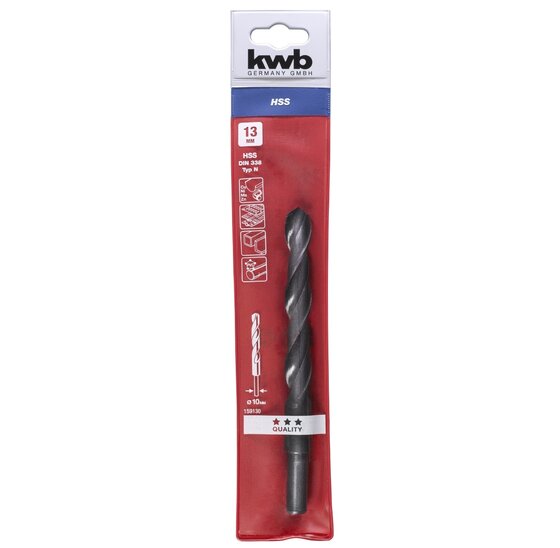 Wemekamp Boren - HSS spiraalboor afgedraaide schacht 13.0 mm etui