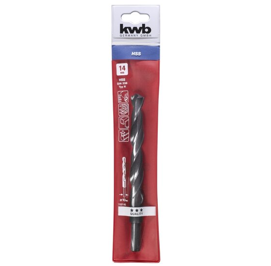 Wemekamp Boren - HSS spiraalboor afgedraaide schacht 14.0 mm etui