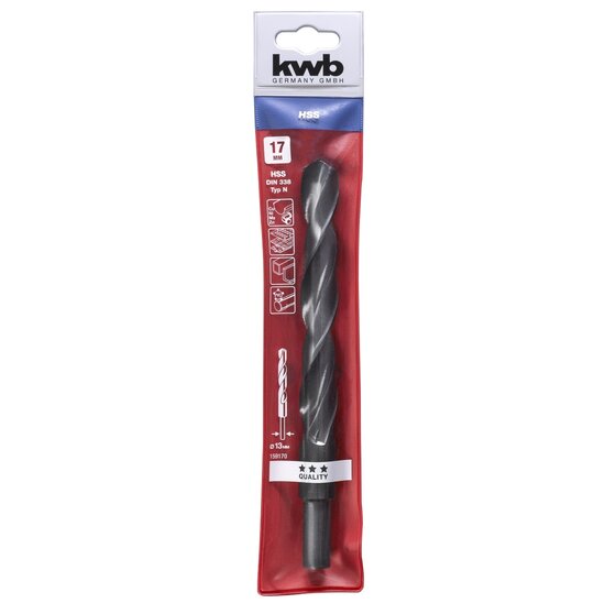 Wemekamp Boren - HSS spiraalboor afgedraaide schacht 17.0 mm etui