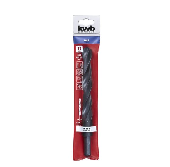 Wemekamp Boren - HSS spiraalboor afgedraaide schacht 19.0 mm etui
