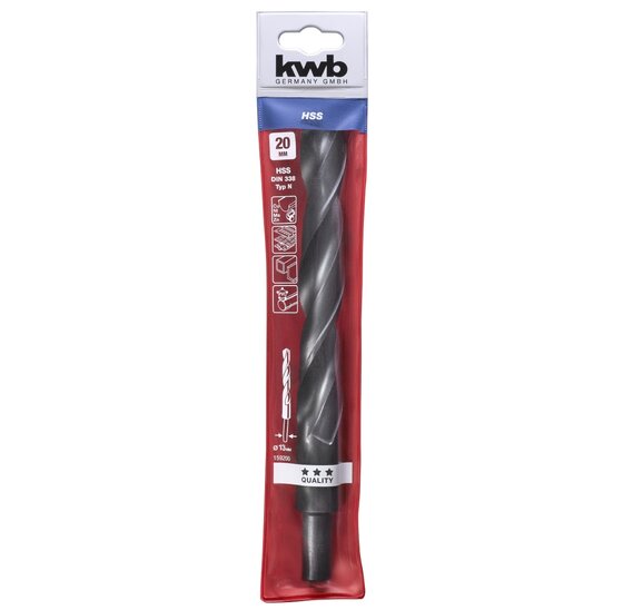 Wemekamp Boren - HSS spiraalboor afgedraaide schacht 20.0 mm etui